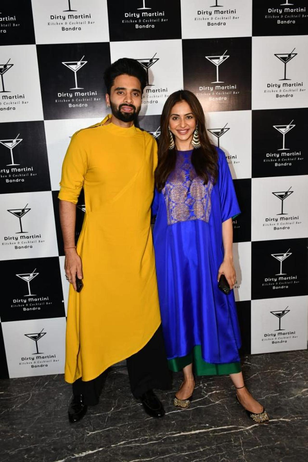 Couple Jackky Bhagnani, Rakul Preet Singh donned yellow and blue for the evening. Speaking about her relationship, she recently said, 