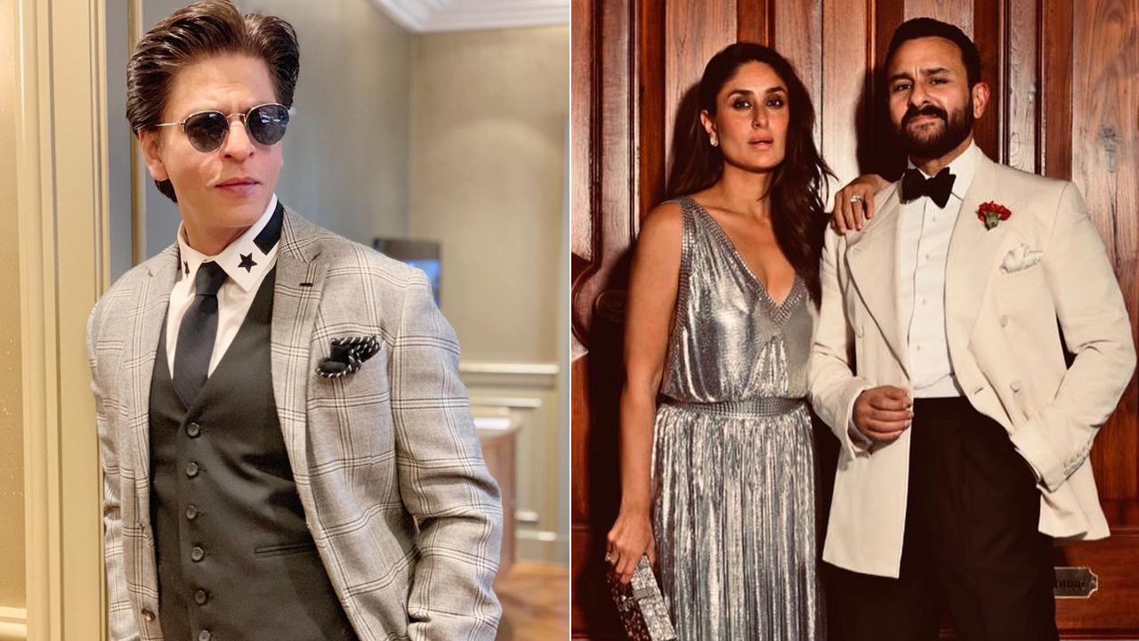 A collage of Shah Rukh Khan, Saif Ali Khan, Kareena Kapoor Khan