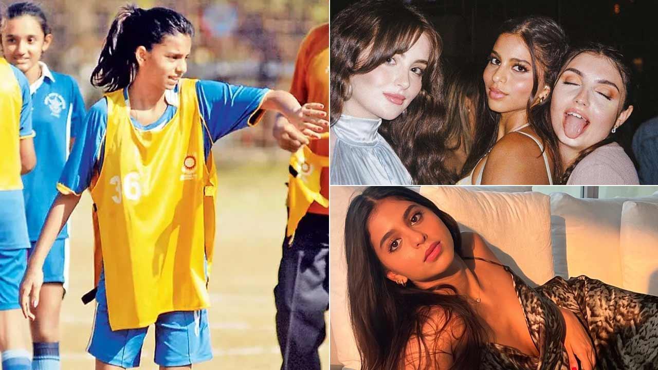 A collage of candid photos of Shah Rukh Khan's daughter Suhana Khan