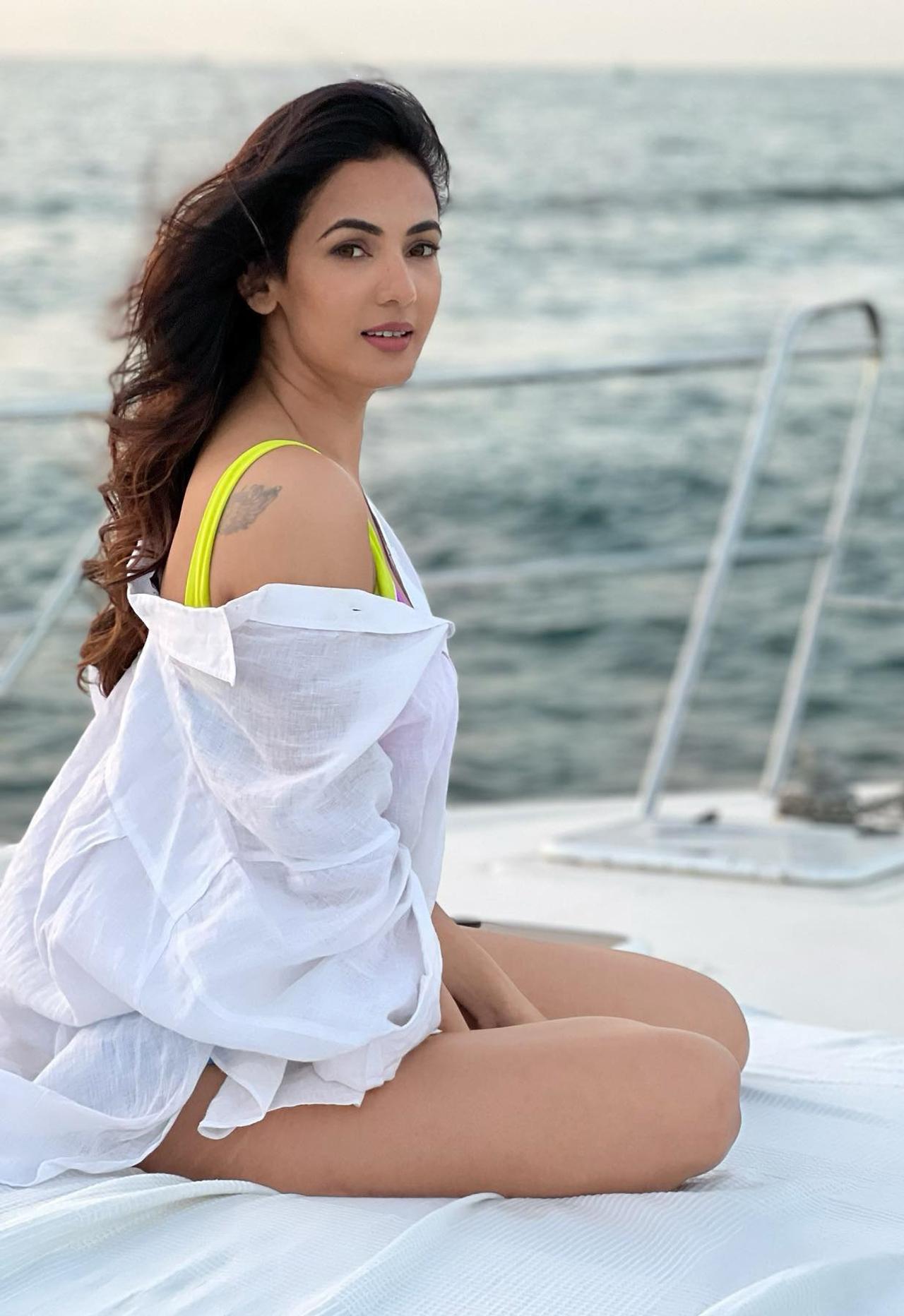 Sonal Chauhan turns 35 today. She may be away from movies but keeps in touch with fans on social media by sharing some stunning pictures, this being one of them on the beach.