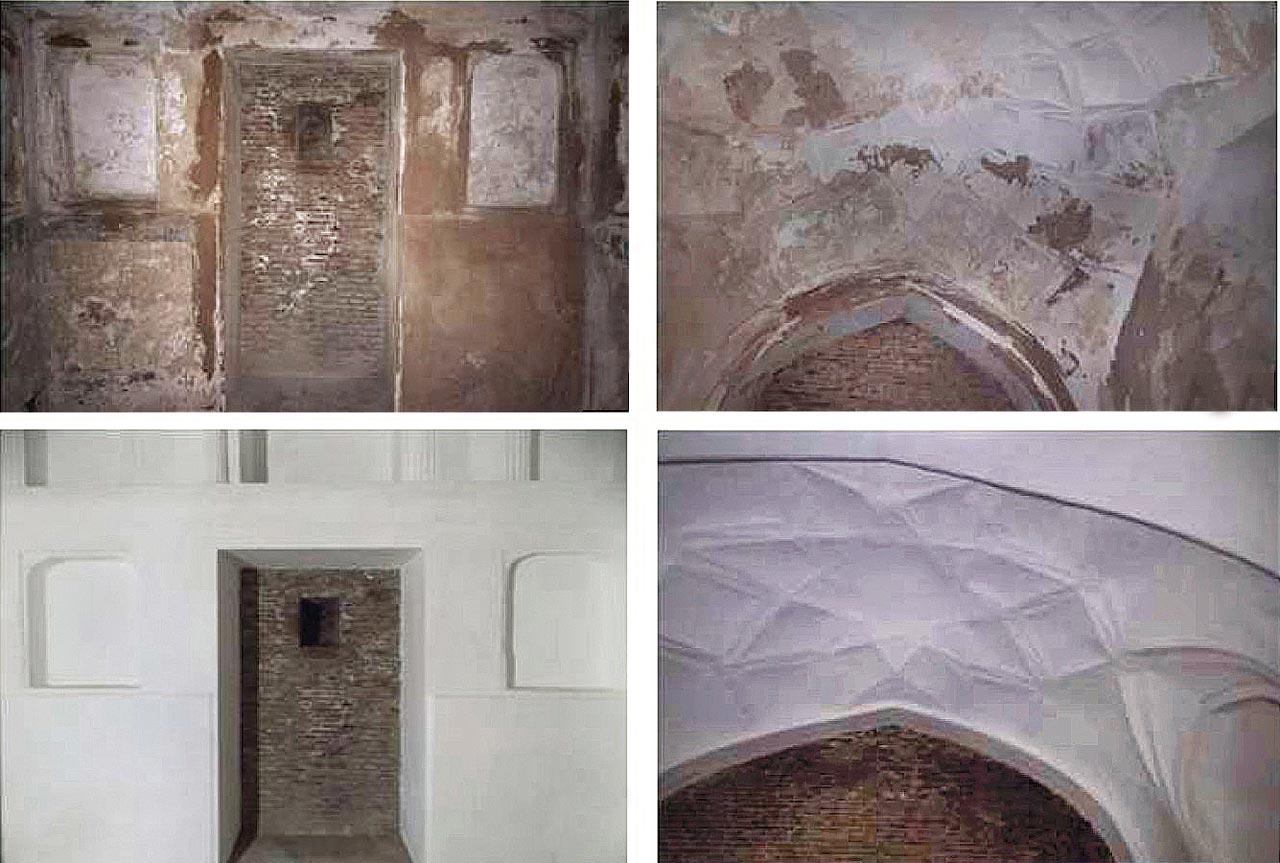 A newsletter released by the Archaeological Survey of India earlier in May contained pictures of the maintenance work they undertook on the underground cells by the riverside. These pictures should have put rumous to rest about the “locked rooms”. The decayed and disintegrated lime plaster was removed and replaced by a new one, using a traditional process