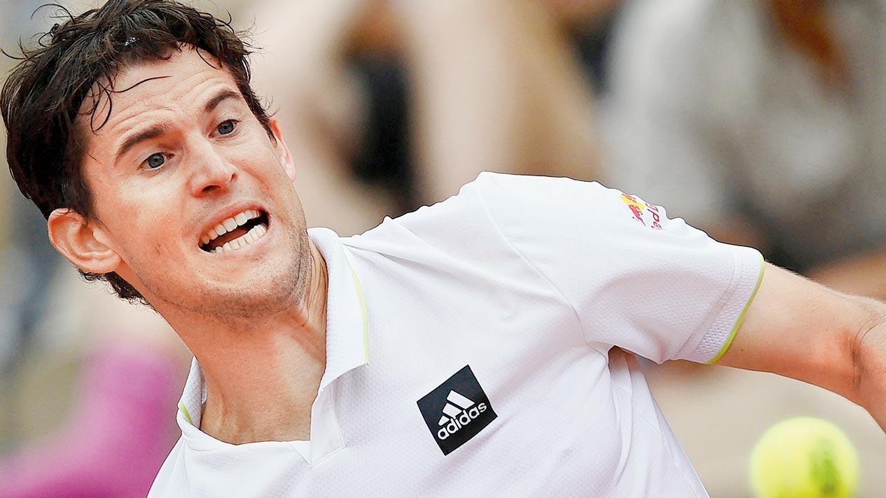 Dominic Thiem during his match against Hugo Dellien