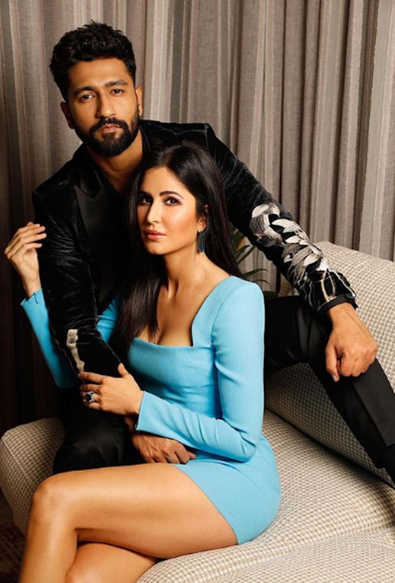The couple was all dressed up to the T for this click, the man in black and the woman in blue, smoldering auras scorching the screens. Meanwhile, on the work front, both Vicky and Katrina have an interesting movie lineup. Vicky Kaushal will star in 'Govinda Nam Mera' with Boomi Pedneker and Kiara Advani. He also owns an untitled movie of Laxman Utekar starring Sara Ali Khan. Vicky will appear in 'Sam Bahadur' of Meghna Gulzar.