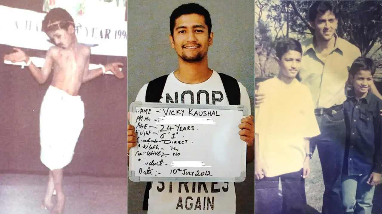 A collage of Vicky Kaushal's younger days