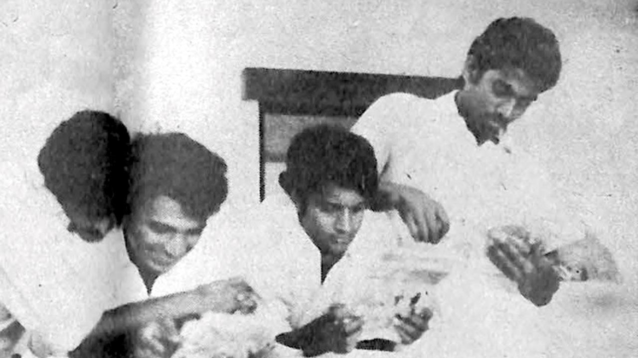The late Eknath Solkar, Sunil Gavaskar, the late Ajit Naik and Milind Rege (extreme right) in their younger days. PIC courtesy/sportsweek