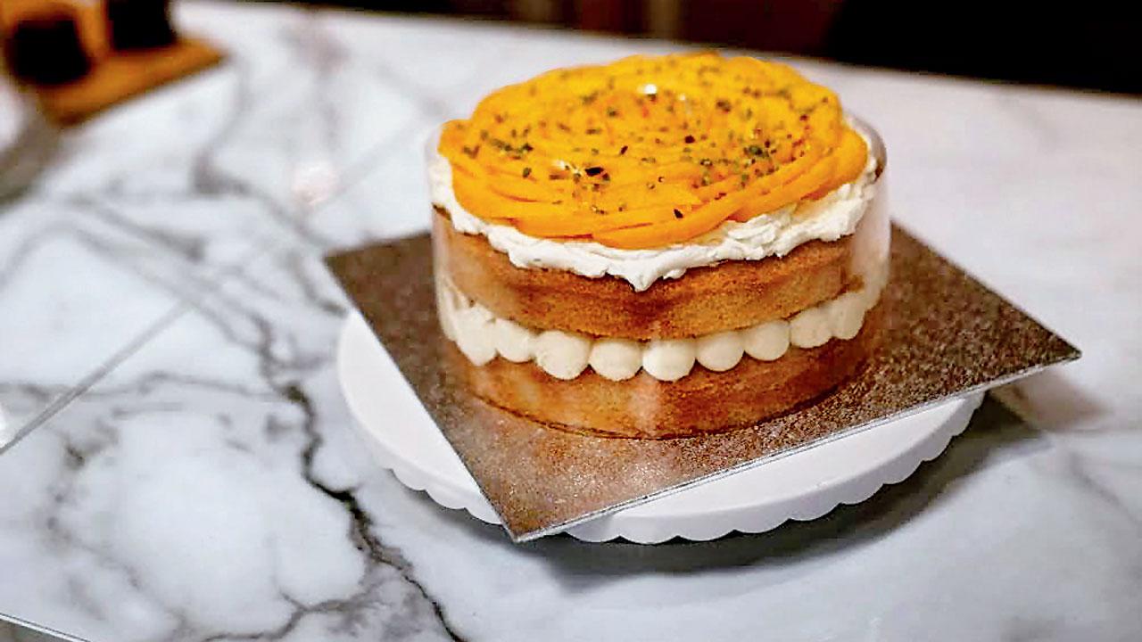 Alphonso mango Victoria sponge cake
