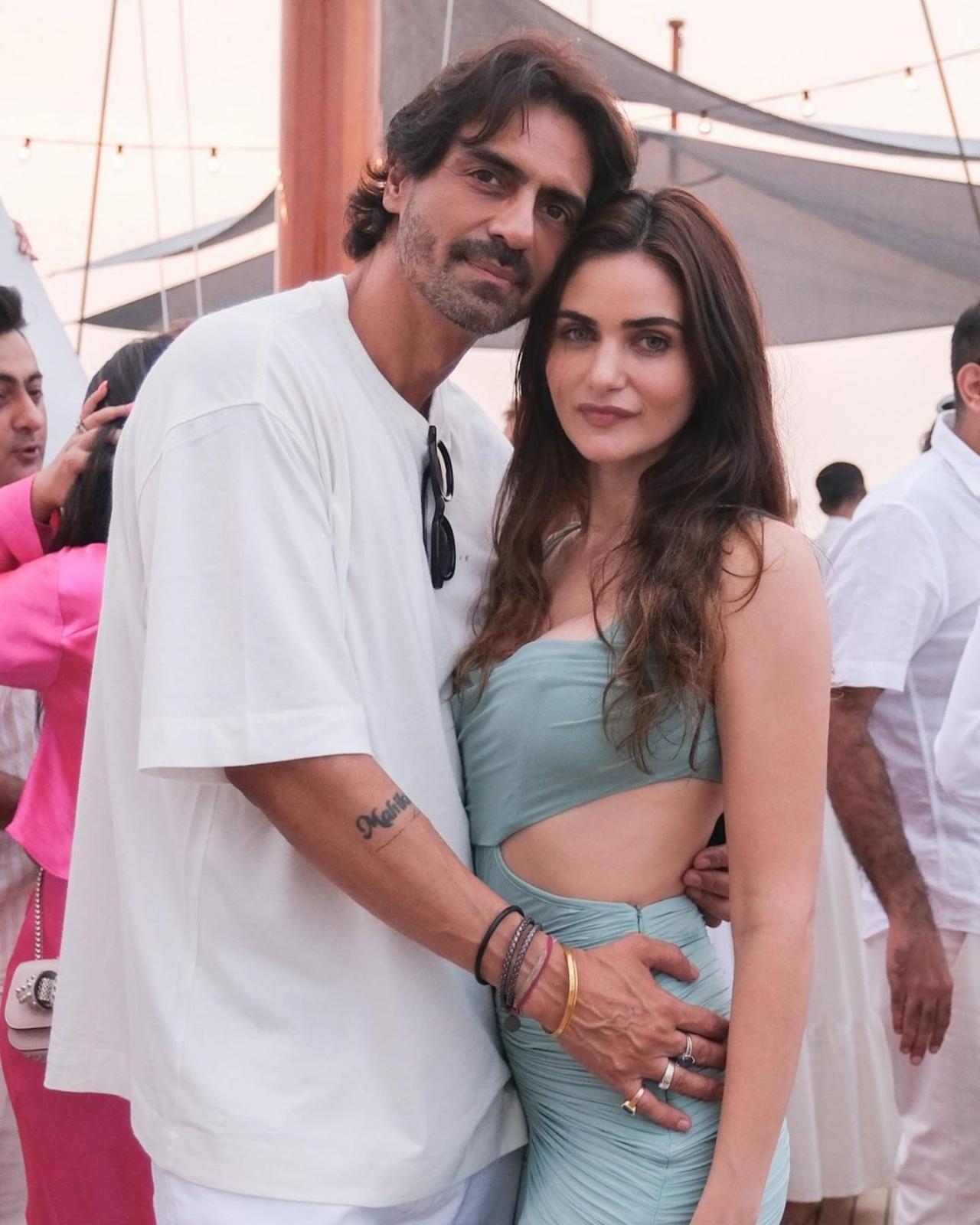 Gabriella and Arjun make for a stunning couple in this picture. While Arjun opted for a white Tee, Gabriella went for pastel blue dress with cut-outs near her midriff