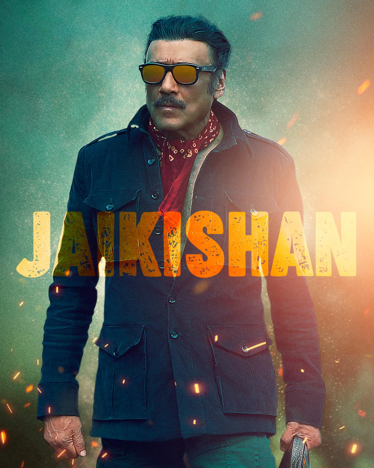 Jackie Shroff will be seen as Jaikishan. He, too, is seen in dark shades with a red neck scarf and blue overcoat