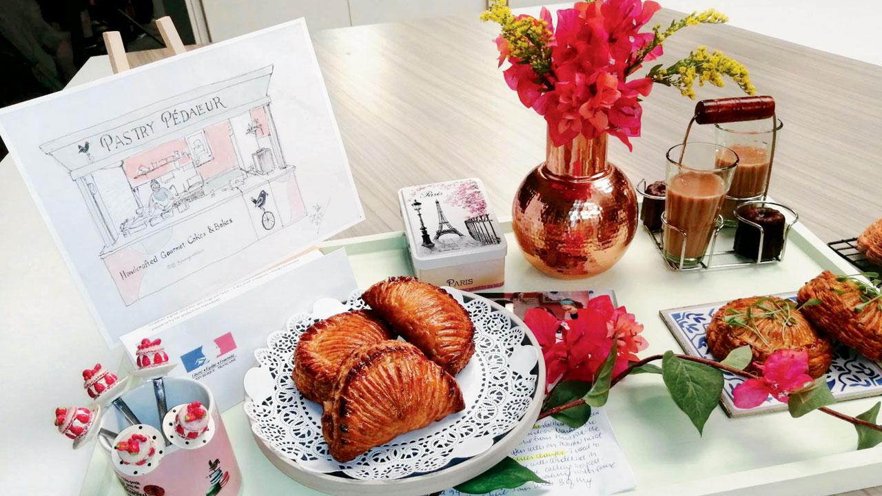Peters on the sets of Aldi’s Next Big Thing, where she made spiced apple turnovers, Goan chorizo pithiviers and Kashmiri saffron chai caneles