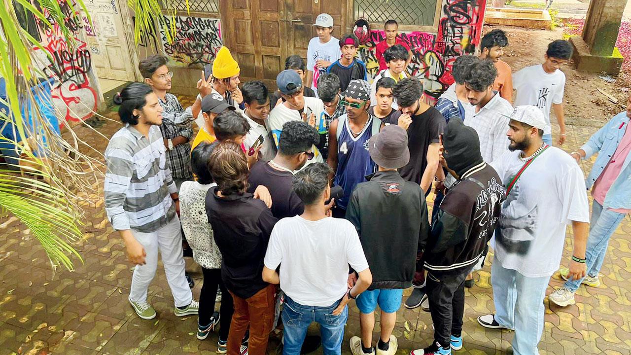 Rappers battle it out at a previous cypher in Marol Art Village