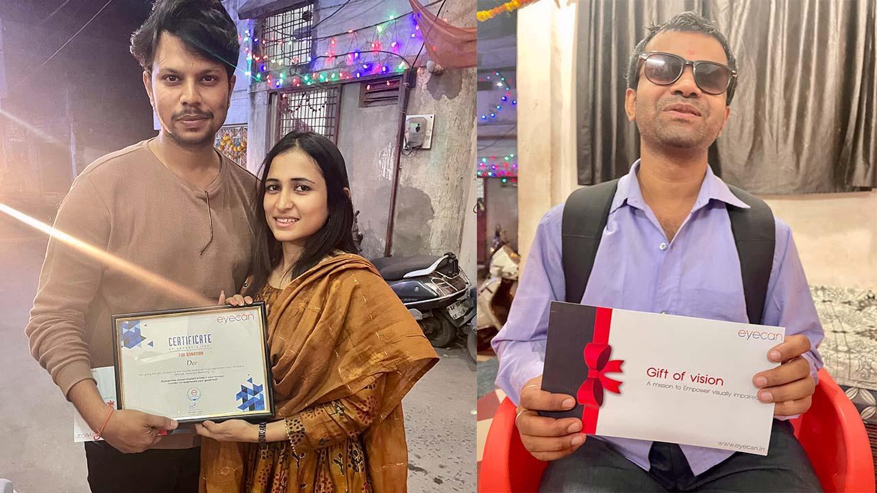 Inspiring! Newly engaged couple gift digital eyes to visually impaired