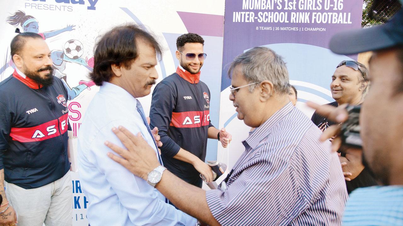 Hockey great Dhanraj Pillay gets nostalgic with mid-day’s Group Sports Editor Clayton Murzello at the Neville D’Souza Turf in Bandra
