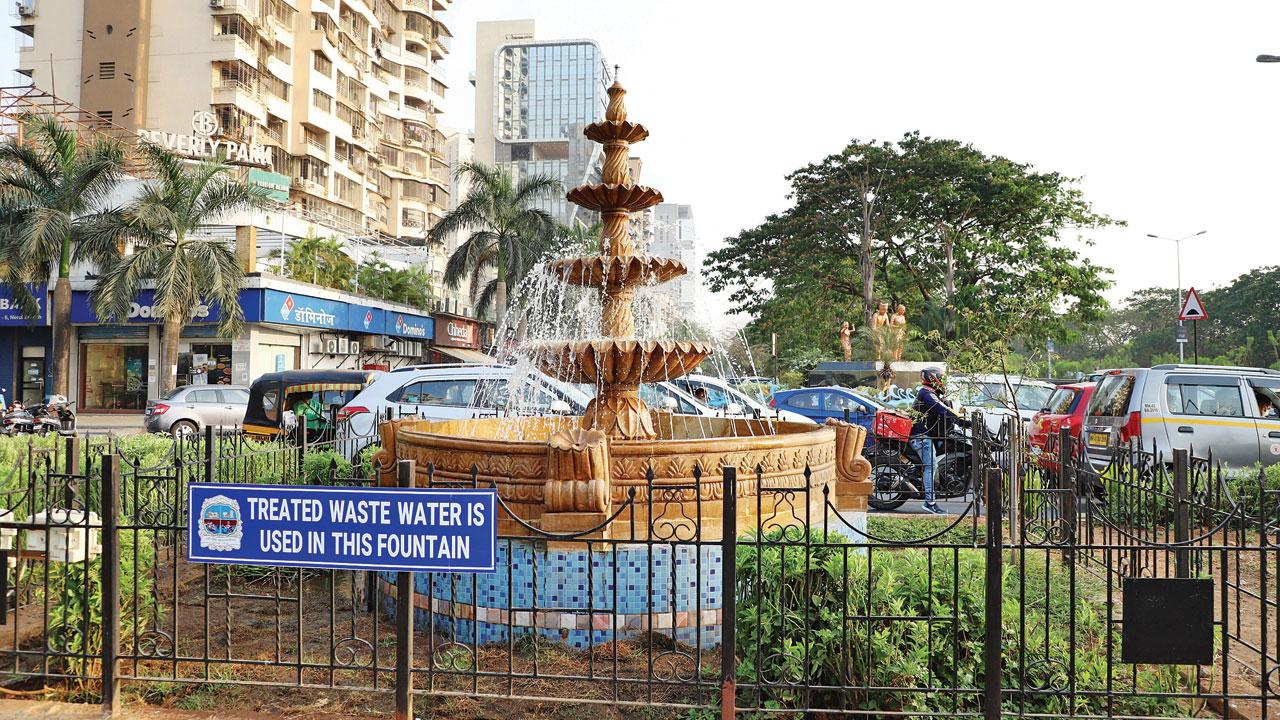 The public fountains in the city use treated wastewater