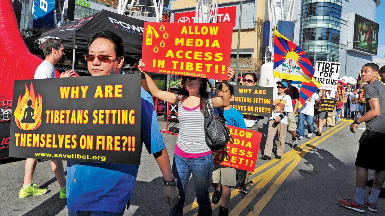 A Free Tibet rally in LA in 2012. Pics Courtesy/Getty Images