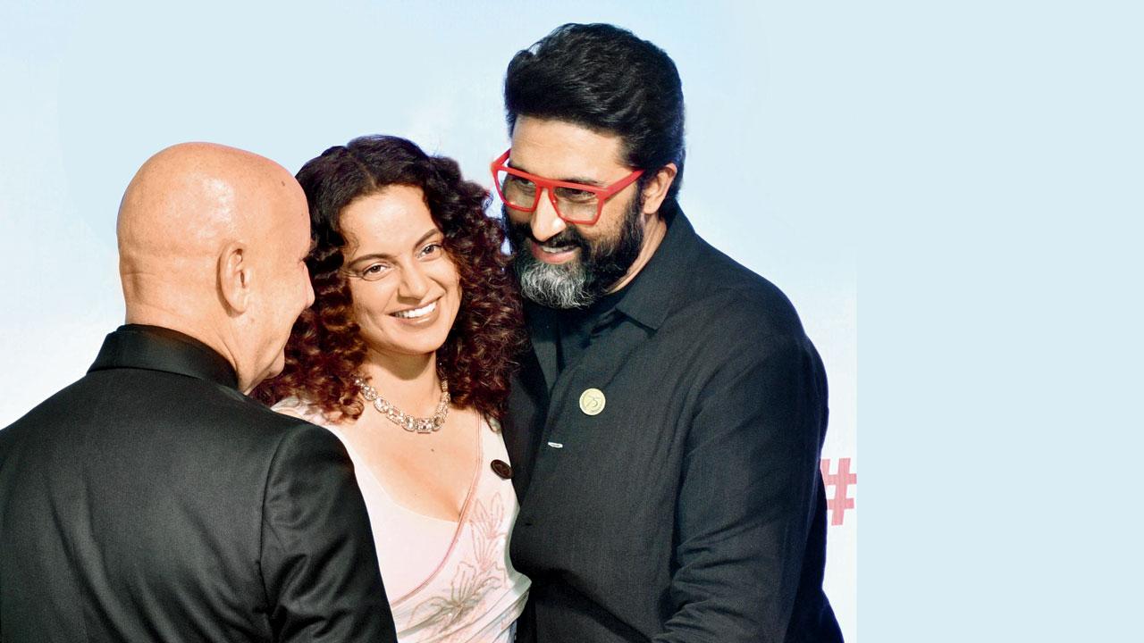 Anupam Kher, Kangana Ranaut, Abhishek Bachchan