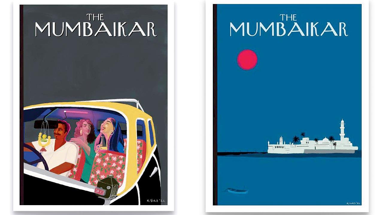 Rachita Vora’s paintings—3 am and Haji Ali—for The Mumbaikar series