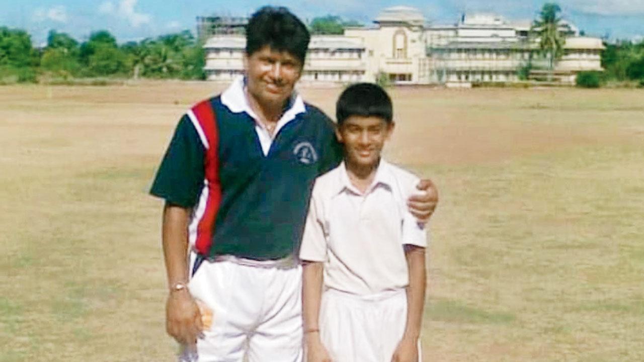 Young Narayan Jagadeesan with coach Chandrakant Pandit at his academy in Andheri