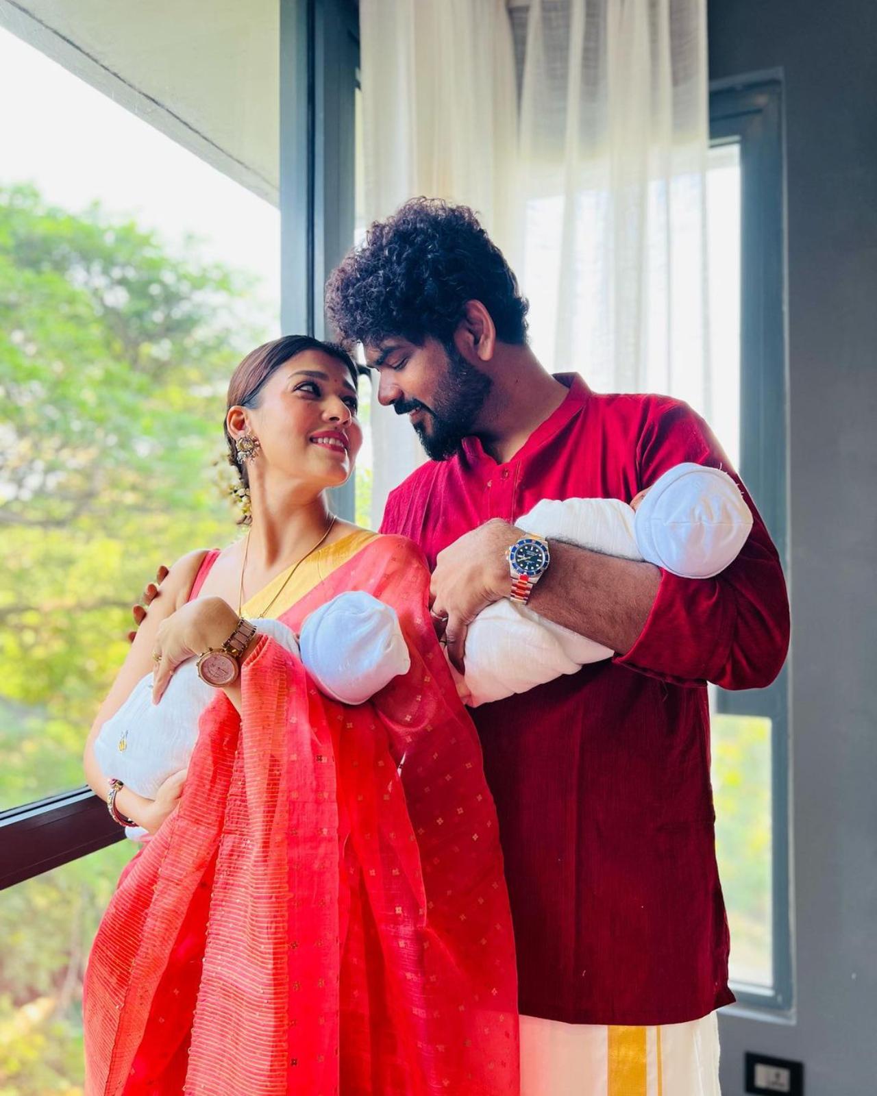 In October 2022, Nayanthara and Vignesh announced that they have embraced parenthood. Introducing their twins, Uyir and Ulagam, to their social media family, Vignesh wrote, 
