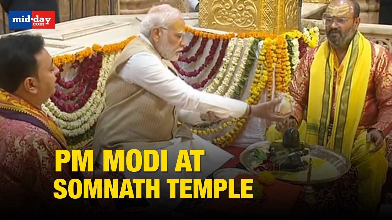 Gujarat: PM Modi Offers Prayers At Somnath Temple