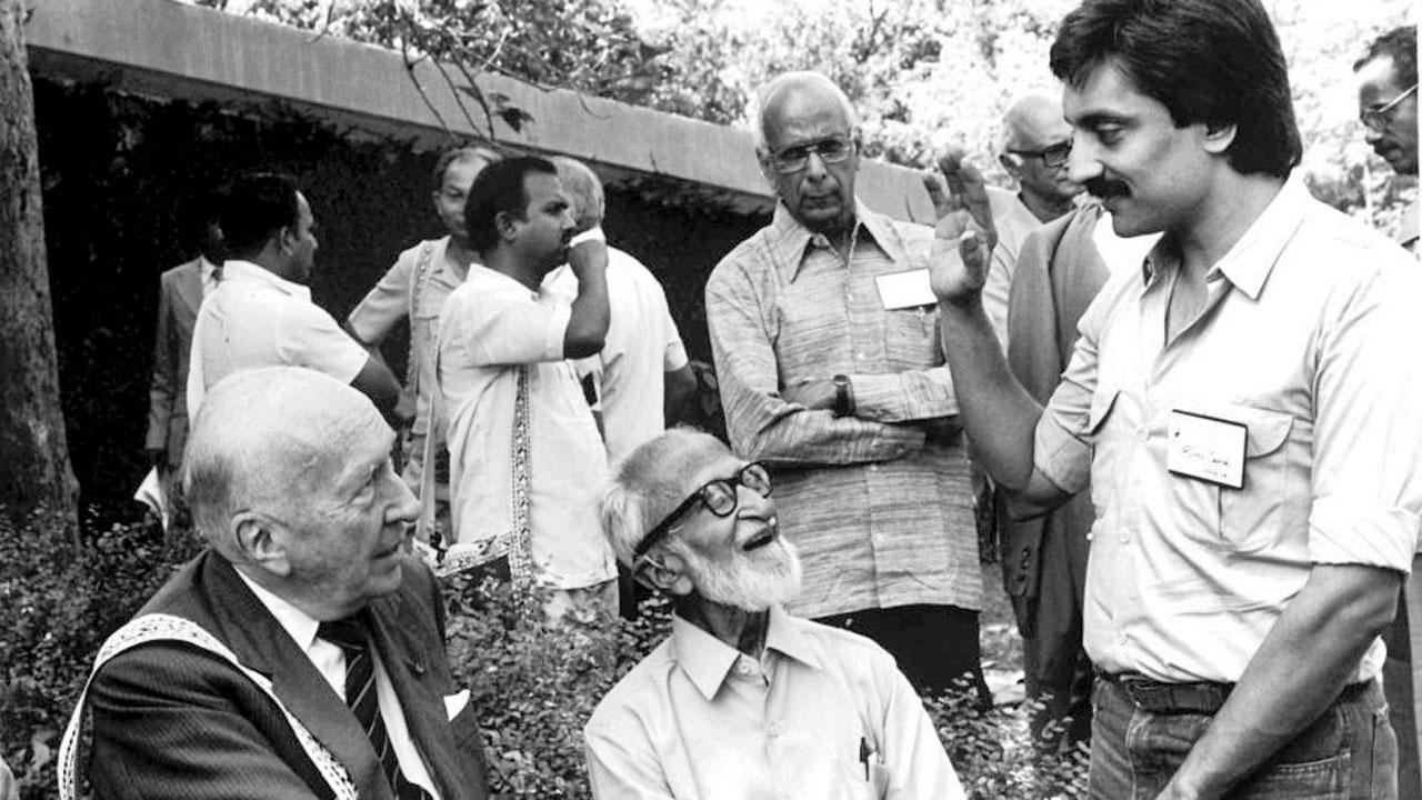 Bittu Sahgal (far right) with Dr Salim Ali (centre). Pic Courtesy/TNA Perumal, Sanctuary Asia