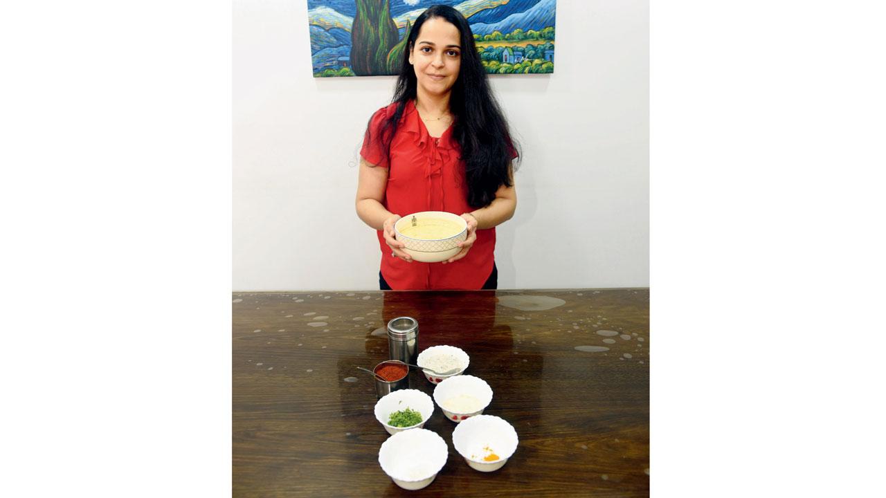 Home chef and baker Swheta Mutreja Aggarwal uses yoghurt-based dips in kadhis to make the dish even more flavoursome. Pic/Sameer Markande