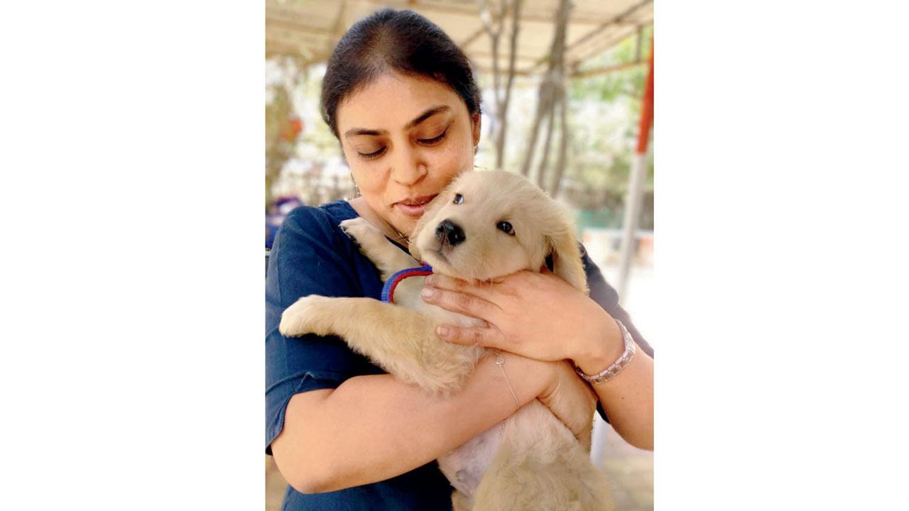 Tanmayi Manjeshwar with her pet