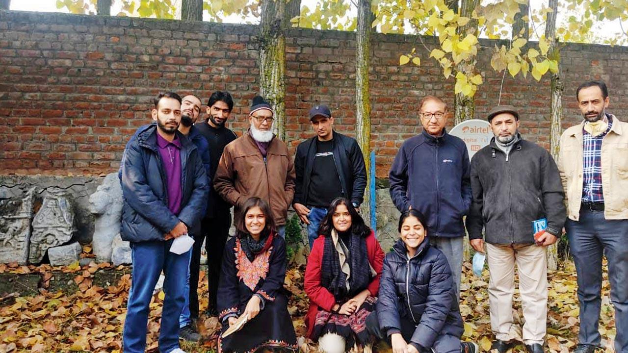 Beg with the INTACH Kashmir team. Pics/Saleem Beg