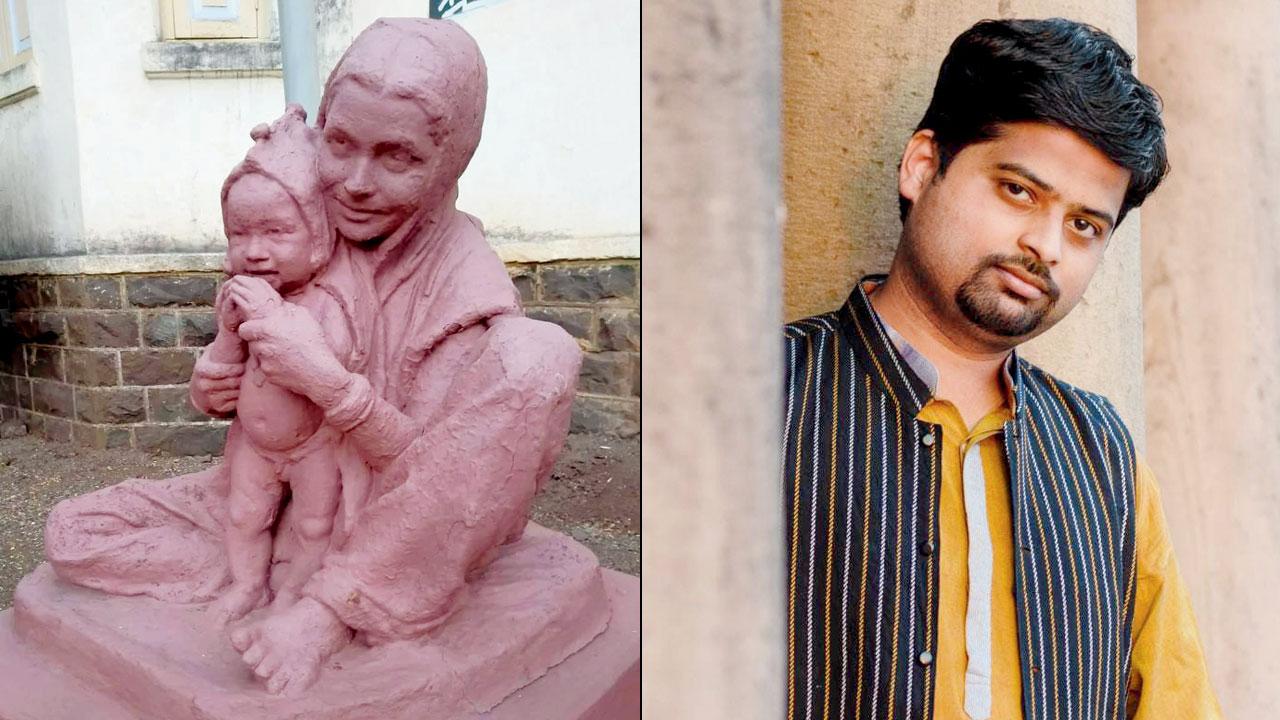A sculpture by Vinayak Pandurang Karmarkar in Alibaug