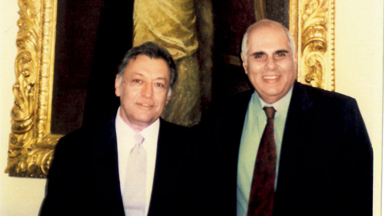 Zubin Mehta with his childhood buddy Khushroo N Suntook of NCPA. Pic courtesy/NCPA