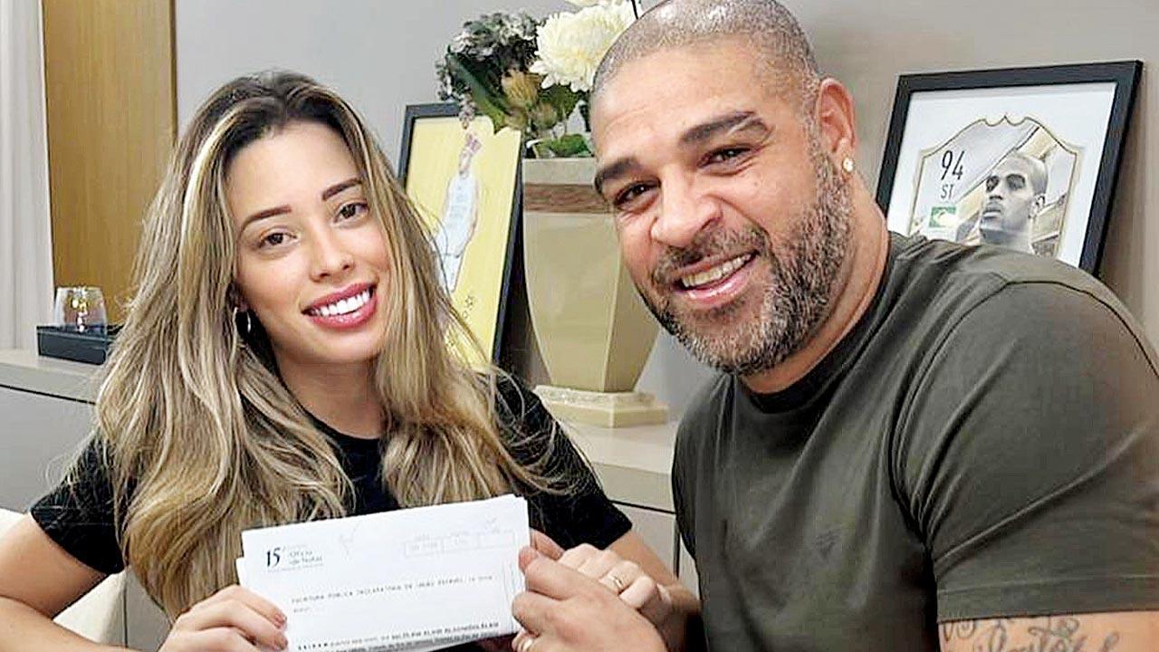 Brazil football great Adriano weds hairdresser Micaela Mesquita
