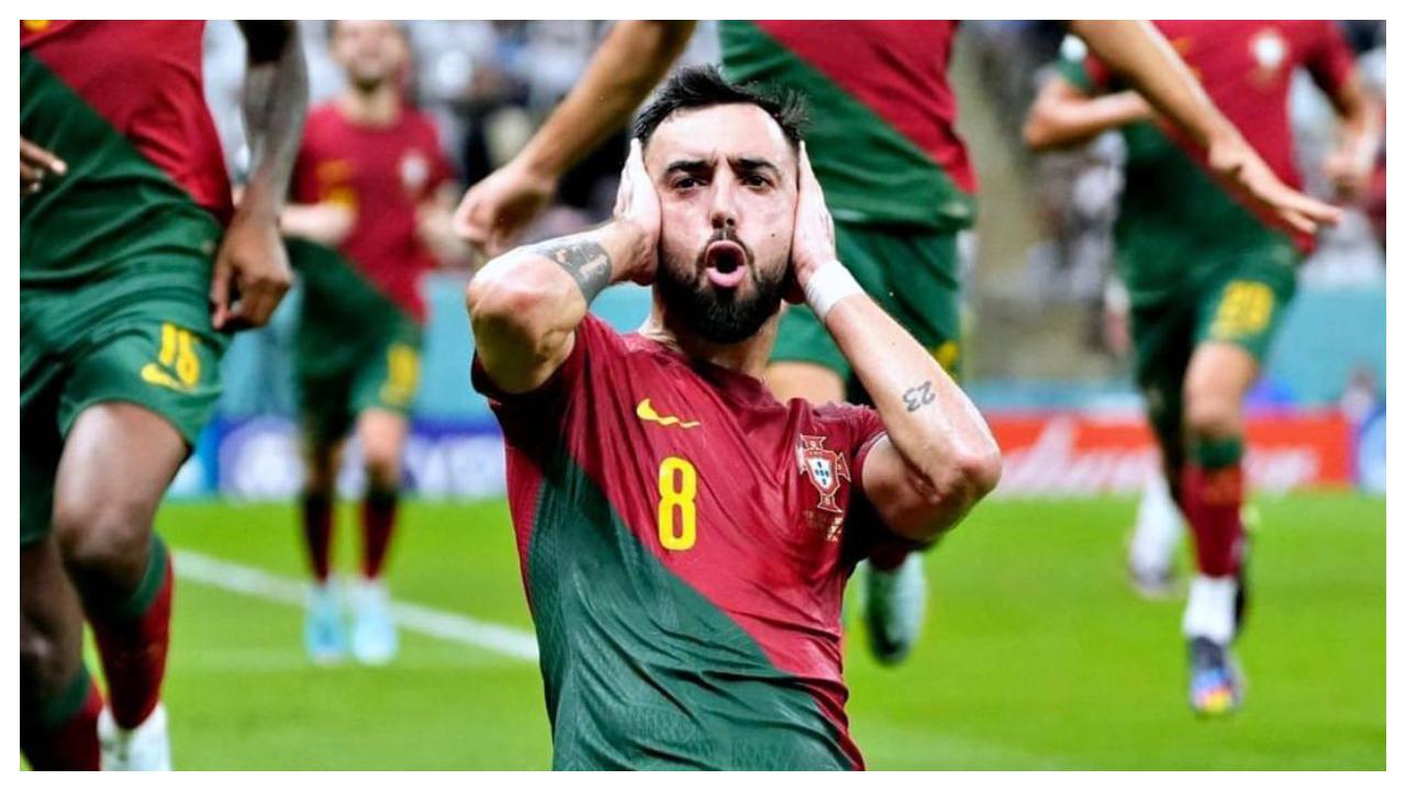 Bruno Fernandes brace takes Portugal to knockout stage