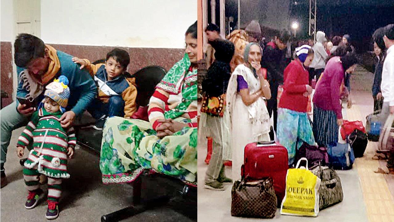 Bandra Terminus-bound passengers wait at Valsad station after their train culminated there