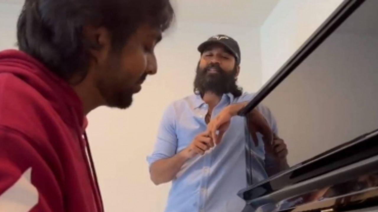 Dhanush shares video of him singing a few lines from first single of 'Vaathi'