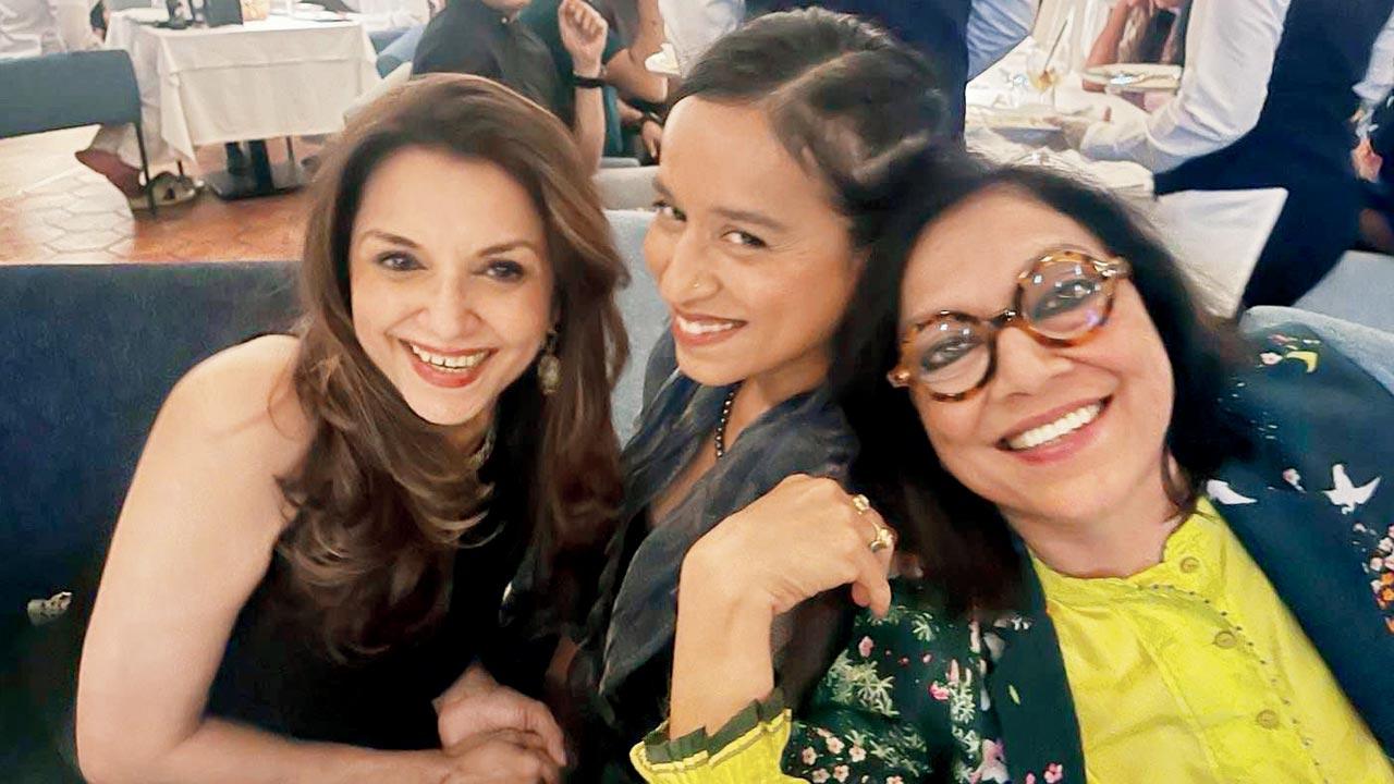 Lillete Dubey, Tillotama Shome and Mira Nair catching up for the premiere. Pics  Courtesy/@masiasare, @pagliji on Instagram