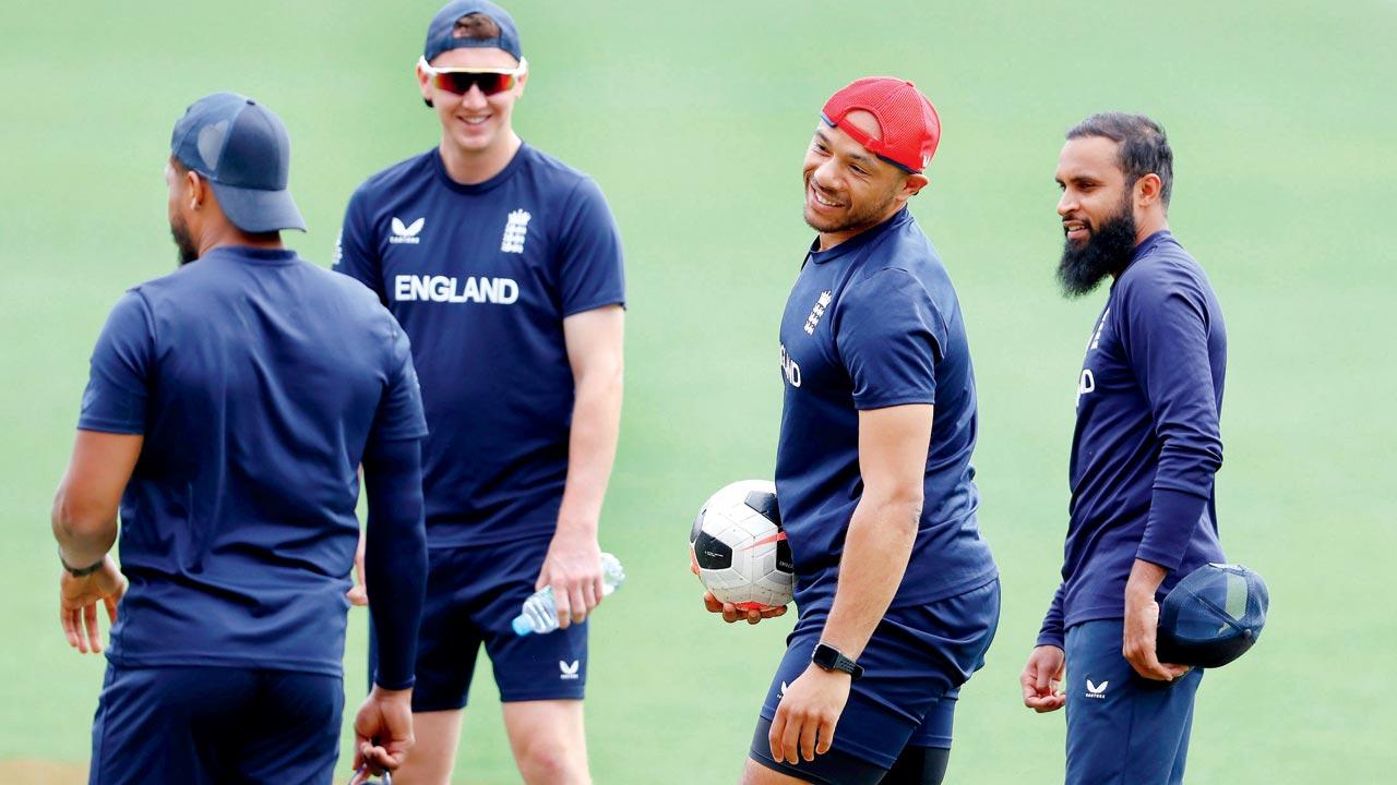 England players during their training session yesterday