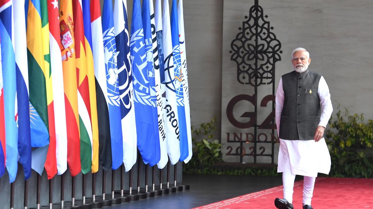 Prime Minister Narendra Modi at the venue of the G20 Summit, in Bali, Indonesia