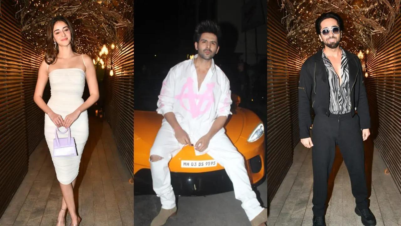 Kartik Aaryan celebrated his 32nd birthday on November 22. The actor who had a successful run at the box office this year with the hit film Bhool Bhulaiyaa 2 hosted a lavish birthday party for his colleagues from the film industry. From Ayushmann Khurrana to Anees Bazmee to Ananya Panday, several celebrities were seen attending the party. View all photos here