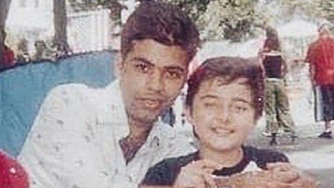 Karan shares a cute moment with Athit Naik who played Preity's younger brother Shiv in the film.