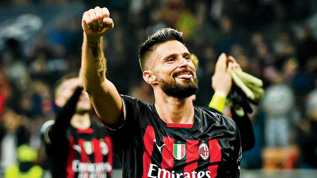 Olivier Giroud’s brace helps AC Milan enter UCL knockouts after nine years