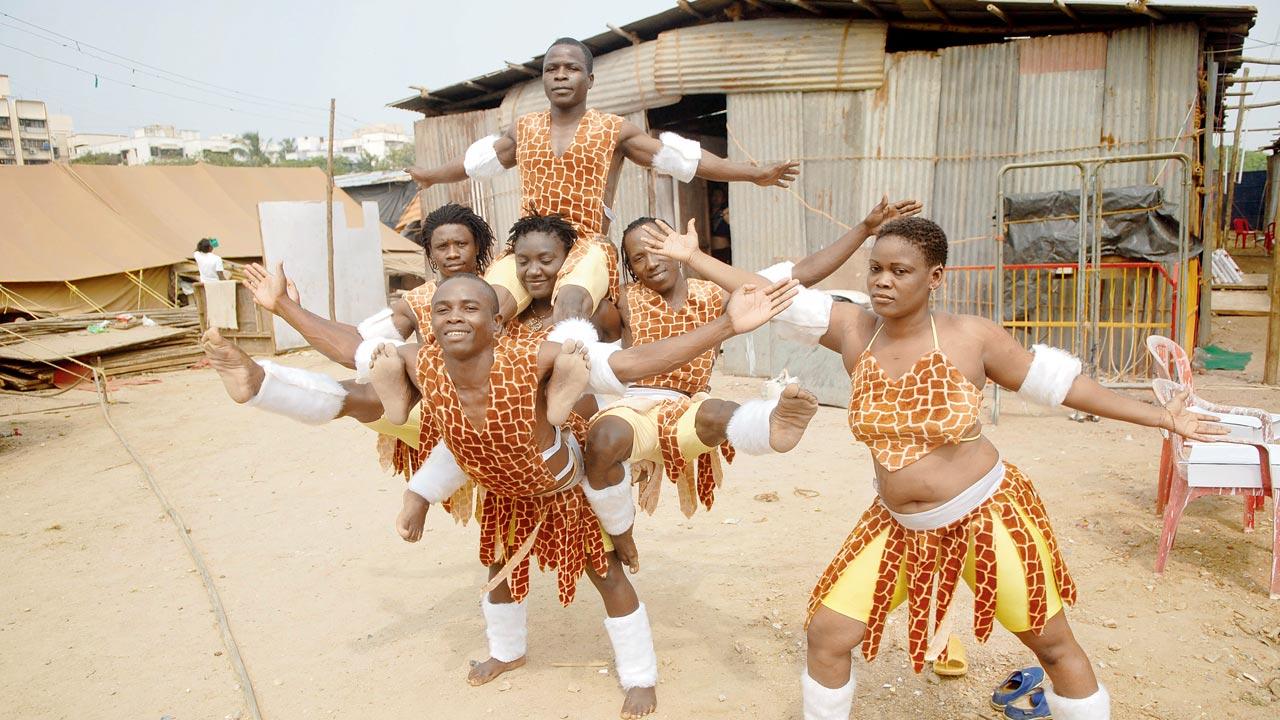 Rambo Circus has always seen the participation of international performers, like this group from Africa, and Russian acrobats
