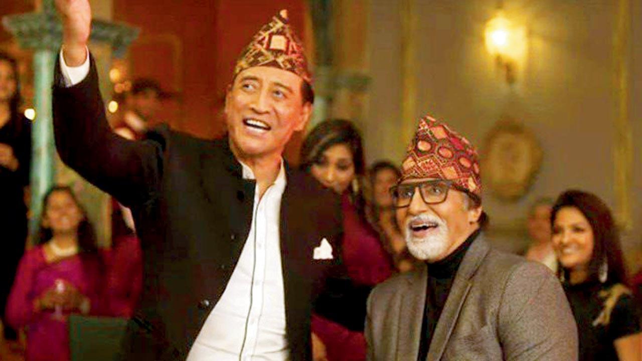 Danny Denzongpa with Bachchan