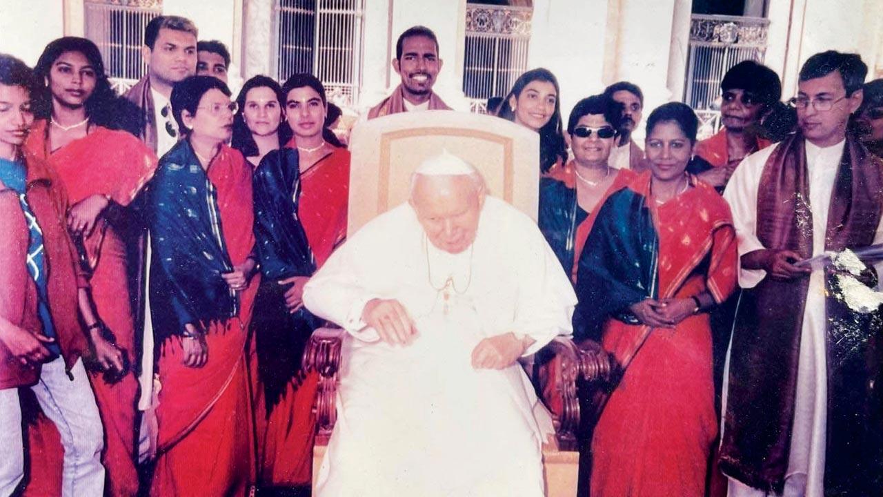 The Stop Gaps with the late Pope John Paul II at the Vatican in 2002