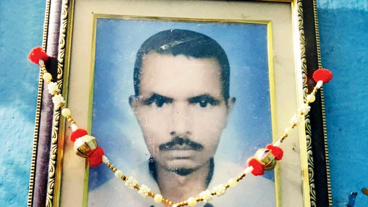 A portrait of Sanjay Kumar that his family made after he was presumed dead