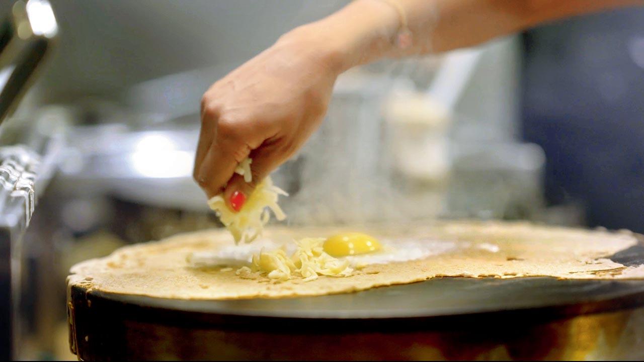 Crepe being prepared at Suzette, in Bandra