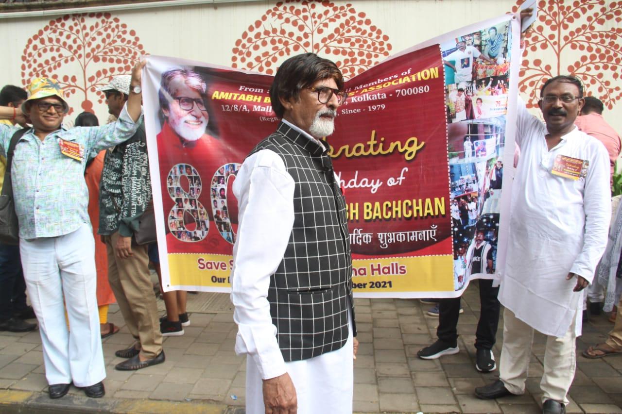 Several fans gathered outside Bachchan's bungalow in Juhu to wish the legendary actor