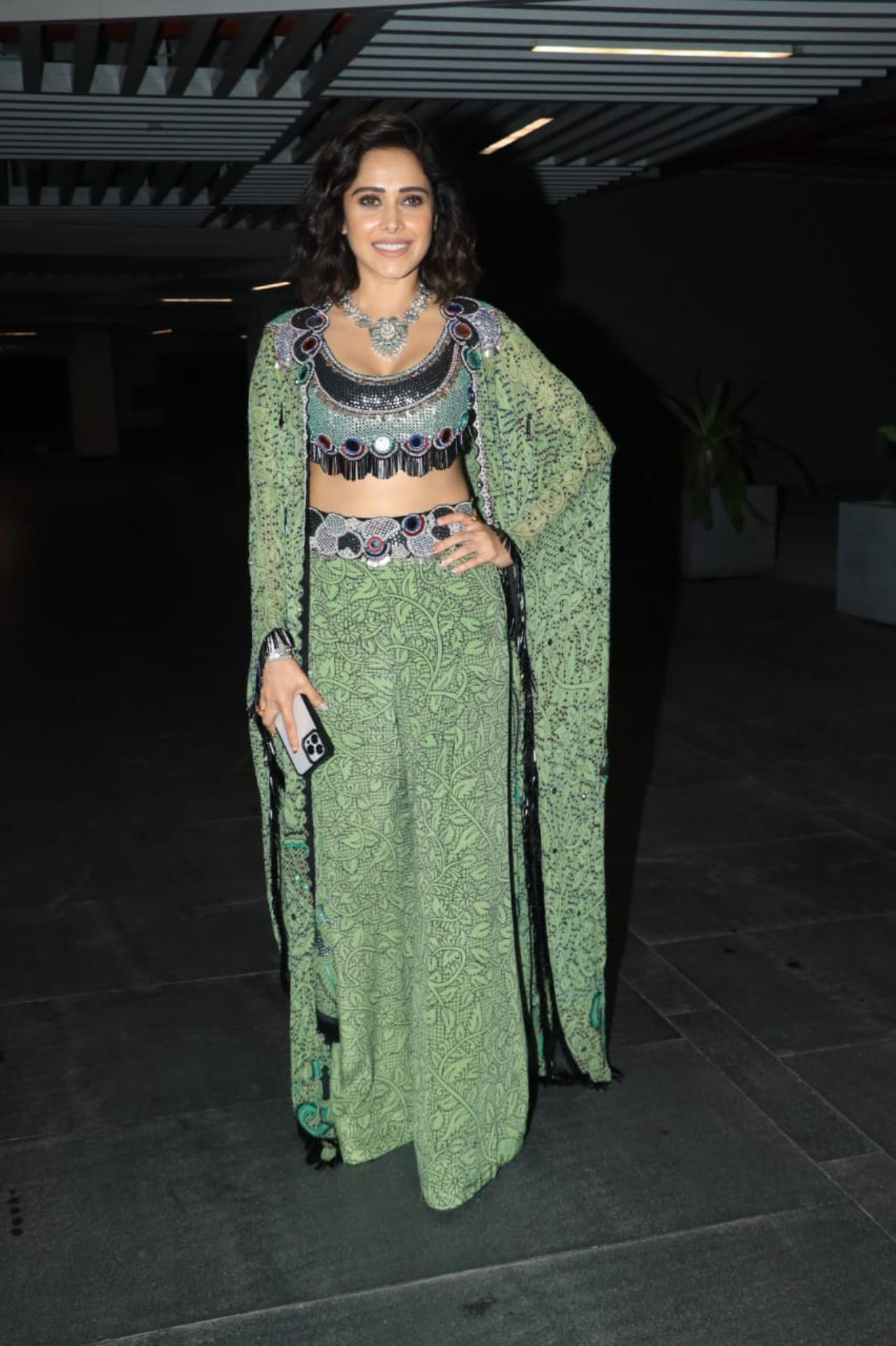 Ayushmann's Dream Girl co-star Nushrratt Bharuccha stood out in her green printed indo-western outfit and sported short hair