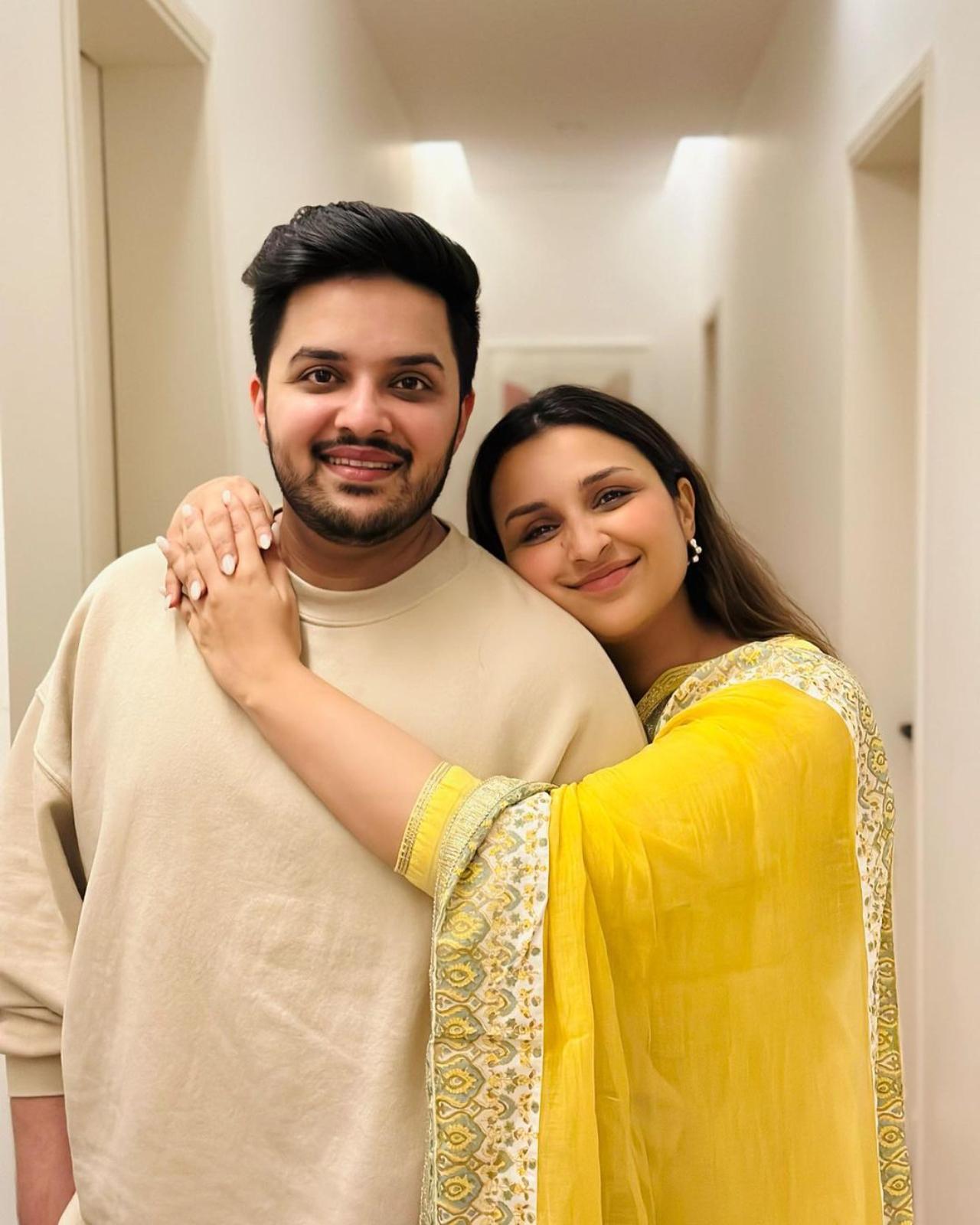 Parineeti Chopra shared a couple of pictures with her brother Sahaj Chopra giving a glimpse into their aesthetic looking celebrations