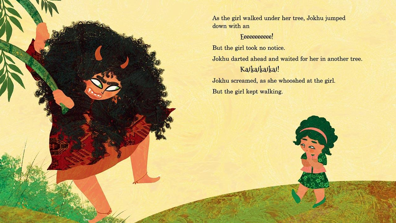A page from Jokhu and the Big Scare. Pic Courtesy/Tulika Books