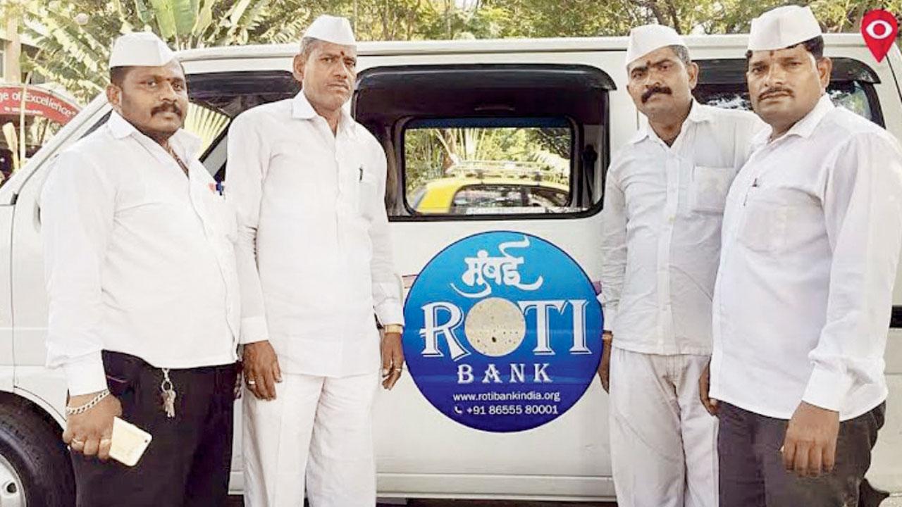 A team of dabbawalas deliver food left over from weddings to the needy