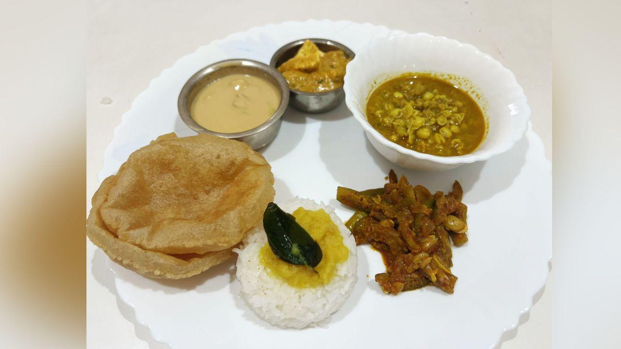 For the festival, members of Muranjan's family got together to make a delicious spread of food including dishes such as varan bhaat, birda, malai paneer, tendlichi bhaji, puri and basundi (in picture). Photo Courtesy: Seema Muranjan